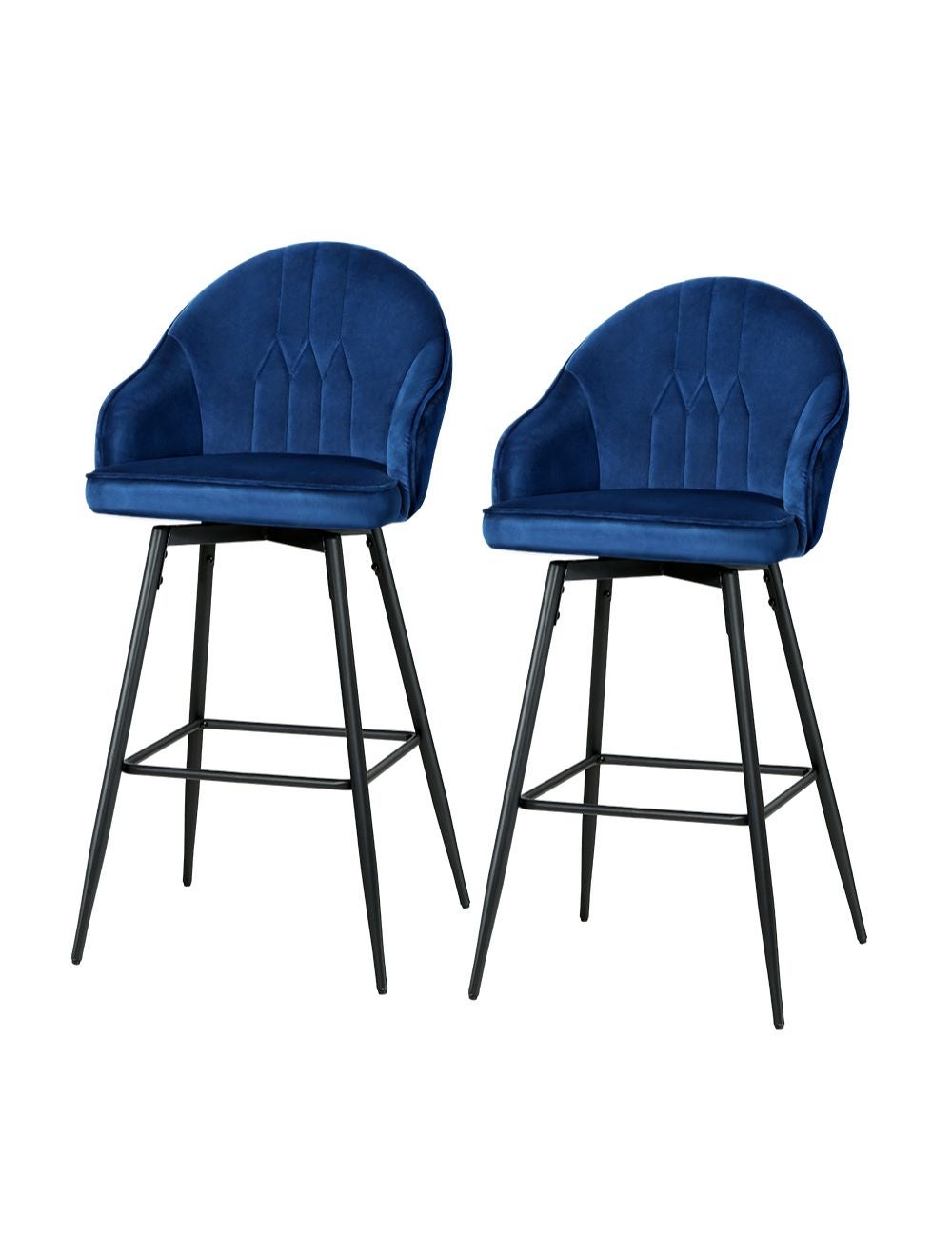 Bar stools velvet online blue