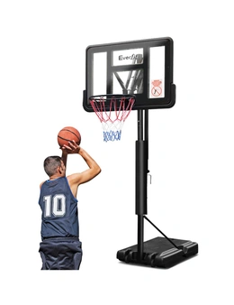 Everfit 3.05M Basketball System Portable Basketball Hoop Stand Adjustable Height Black