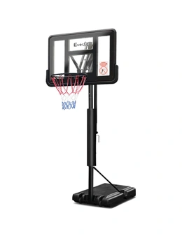 Everfit 3.05M Basketball System Portable Basketball Hoop Stand Adjustable Height Black