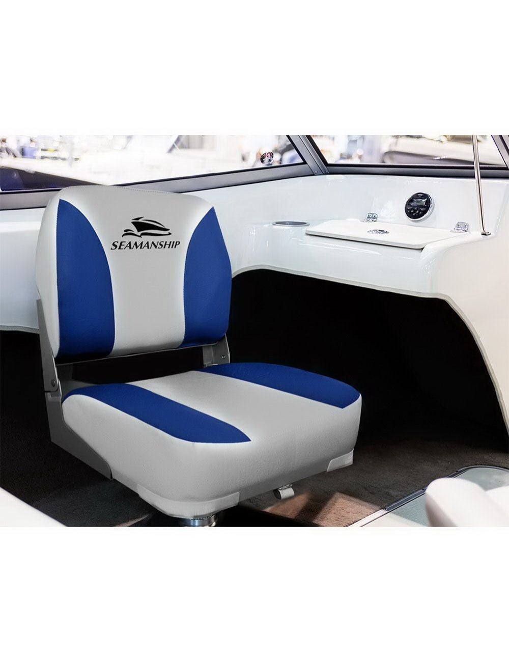 2X Folding Boat Seats Seat Marine Seating Set All Weather Swivels B&G ...