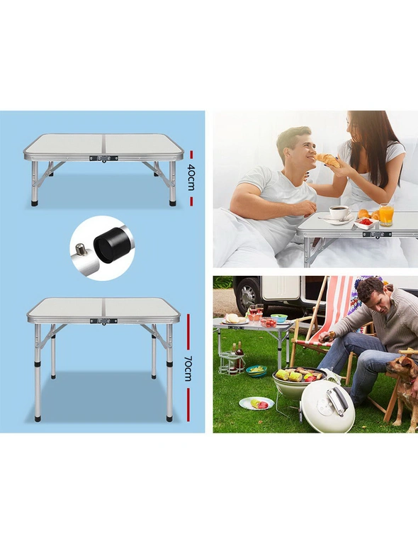 Weisshorn Folding Camping Table Portable Picnic Outdoor Garden BBQ Aluminum Desk, hi-res image number null