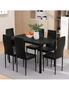 Artiss Dining Chairs and Table Dining Set 6 Chair Set Of 7 Wooden Top Black, hi-res