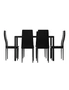 Artiss Dining Chairs and Table Dining Set 6 Chair Set Of 7 Wooden Top Black, hi-res