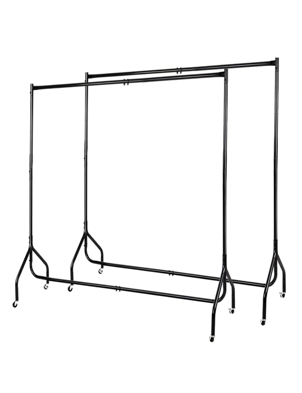 2x Clothes Racks Metal Garment Coat Hanger Display Rolling Stand