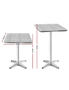 Gardeon 2pcs Outdoor Bar Table Furniture Adjustable Aluminium Square Cafe Table, hi-res