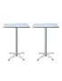 Gardeon 2pcs Outdoor Bar Table Furniture Adjustable Aluminium Square Cafe Table, hi-res