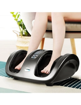Livemor Foot Massager Shiatsu Electric Ankle Calf Kneading Rolling Massagers 3D Roller Machine Exercising Muscle Relaxing Soothing Relief Portable Home Charcoal