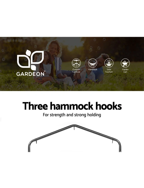 Gardeon Outdoor Hammock Chair with Stand Swing Hanging Hammock Garden Grey, hi-res image number null