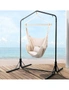 Gardeon Outdoor Hammock Chair with Stand Hanging Hammock with Pillow Cream, hi-res