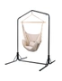 Gardeon Outdoor Hammock Chair with Stand Hanging Hammock with Pillow Cream, hi-res