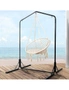 Gardeon Outdoor Hammock Chair with Stand Cotton Swing Relax Hanging 124CM Cream, hi-res