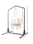 Gardeon Outdoor Hammock Chair with Stand Cotton Swing Relax Hanging 124CM Cream, hi-res