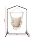 Gardeon Outdoor Hammock Chair with Stand Tassel Hanging Rope Hammocks Cream, hi-res