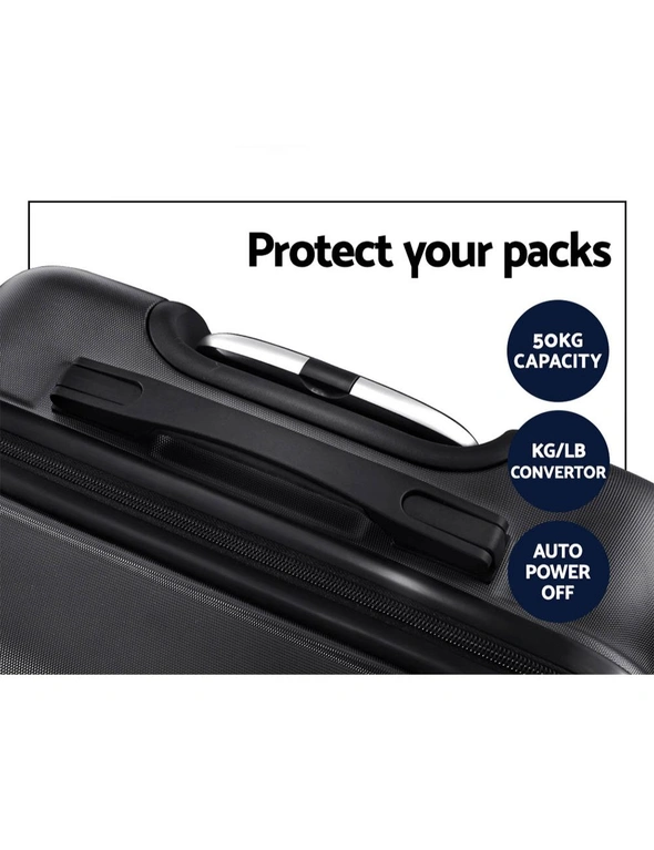 Wanderlite 3pc Luggage Travel Sets Suitcase Trolley TSA Lock Bonus ...