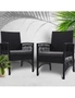 Gardeon Outdoor Furniture Dining Chairs Rattan Garden Patio Cushion Black x2 Gardeon, hi-res