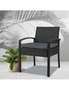 Gardeon Outdoor Furniture Rattan Chair Bistro Wicker Garden Patio Cushion Black Gardeon, hi-res
