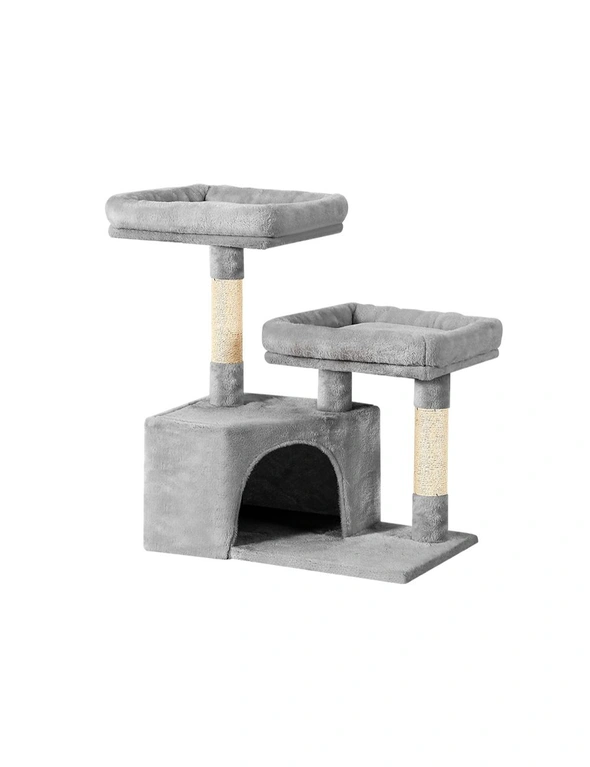 FEANDREA Cat Tree Pet Play Tower Scratching Post Light Grey