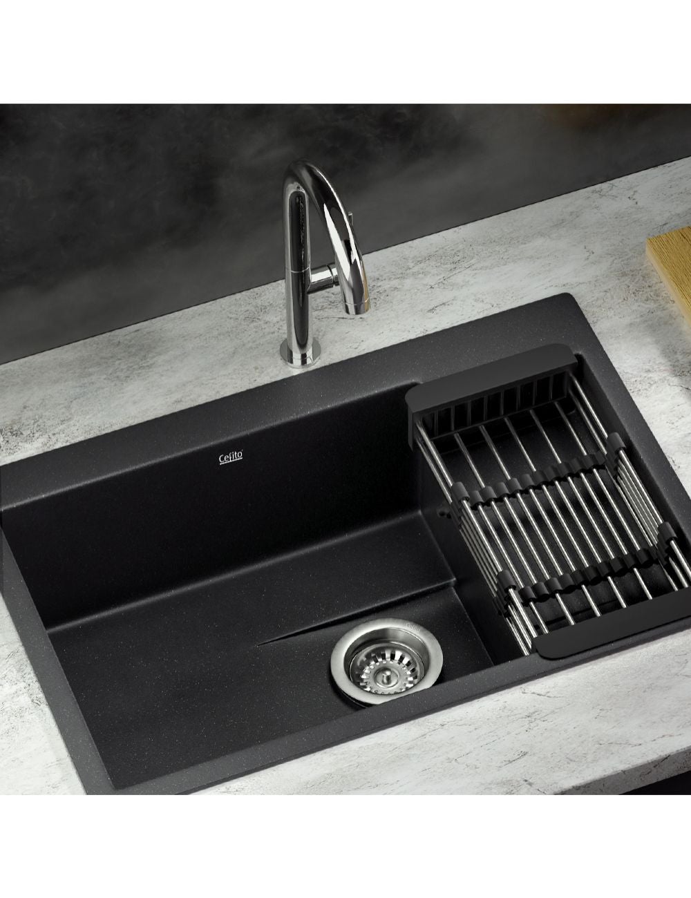 Cefito Kitchen Sink 80X48CM Granite Stone Kitchen Sinks In Black W Lane   NE SINK STONE 8048S NO 001 1.JPG