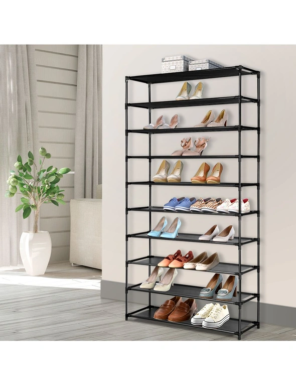 10 Tiers Shoe Rack Easy Assembled Non-Woven Fabric Shoe Tower Stand Sturdy  NEW``