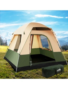 Weisshorn Weisshorn 4 Person Family Camping Tent Hiking Beach Tents Canvas - Green