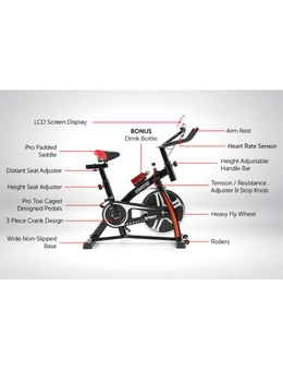NNEDPE Home Gym Flywheel Exercise Spin Bike - Black