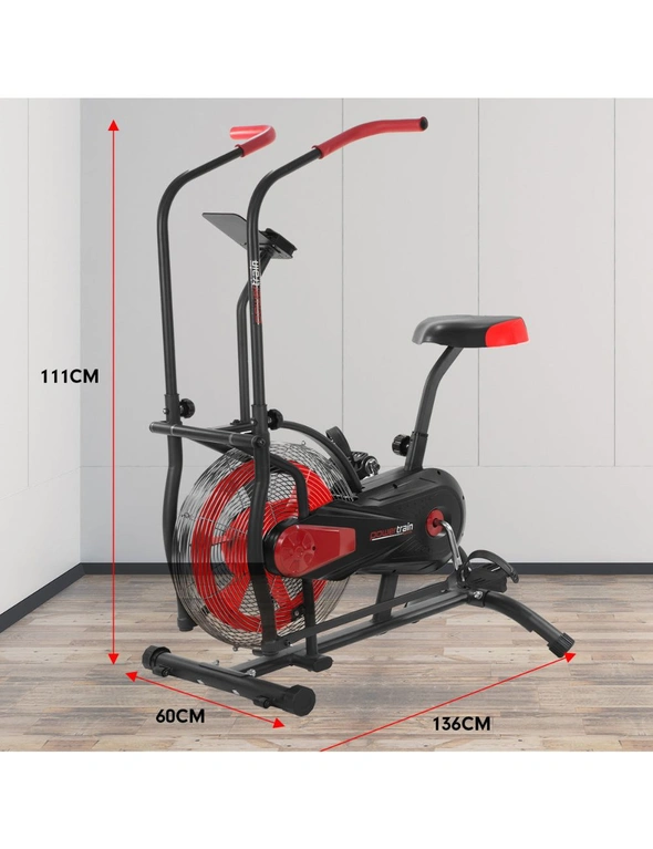 NNEDPE Air Resistance Fan Exercise Bike for Cardio - Red, hi-res image number null
