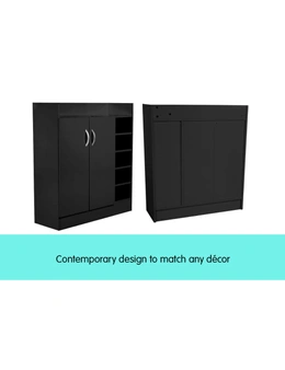 NNEDPE 21 Pairs Shoe Cabinet Rack Storage Organiser - 80 x 30 x 90cm - Black