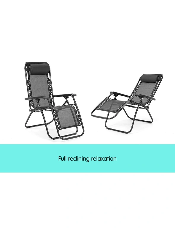 NNEDPE Zero Gravity Reclining Deck Chair - Black, hi-res image number null