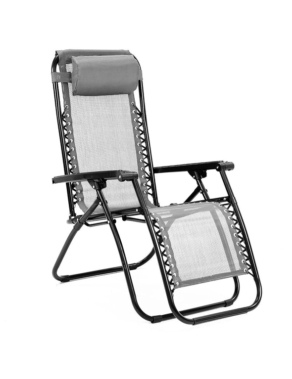 NNEDPE Zero Gravity Reclining Deck Chair - Grey, hi-res image number null