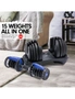 NNEDPE 24KG Adjustable Home Gym Dumbbell - Blue, hi-res