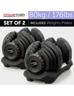 NNEDPE 2x 40kg Adjustable Dumbbells Home Gym Set