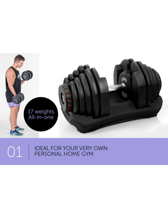 NNEDPE 2x 40kg Adjustable Dumbbells Home Gym Set, hi-res image number null