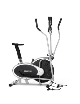 NNEDPE 3-in-1 Elliptical Cross Trainer Exercise Bike with Resistance Bands