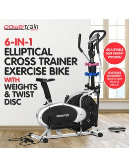 NNEDPE 6-in-1 Elliptical Cross Trainer Bike with Weights and Twist Disc
