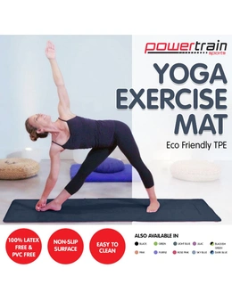 NNEDPE Eco-Friendly TPE Yoga Pilates Exercise Mat 6mm - Dark Blue