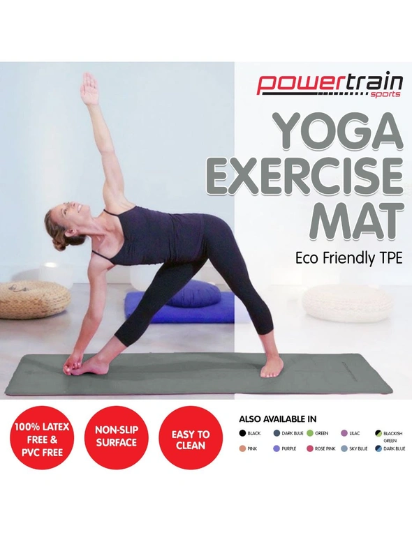 NNEDPE Eco-Friendly TPE Yoga Pilates Exercise Mat 6mm - Light Grey, hi-res image number null
