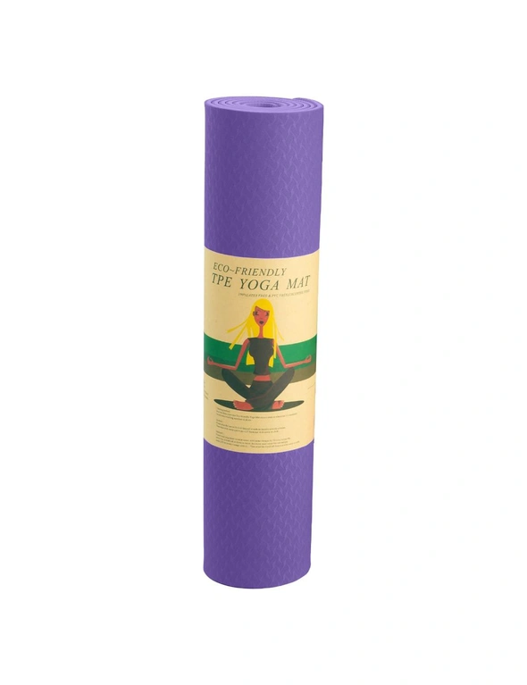 NNEDPE Eco-Friendly TPE Yoga Pilates Exercise Mat 6mm - Lilac, hi-res image number null