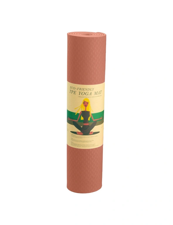 NNEDPE Eco Friendly TPE Yoga Exercise Pilates Mat 6mm - Pink, hi-res image number null