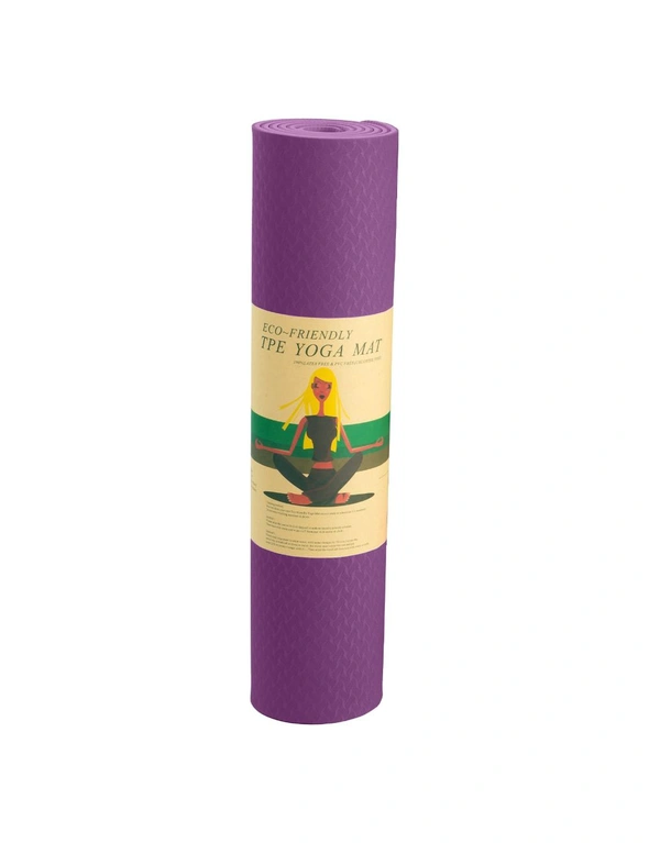 NNEDPE Eco-Friendly TPE Yoga Pilates Exercise Mat 6mm - Purple, hi-res image number null