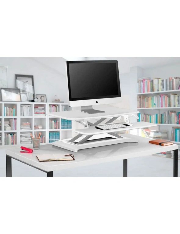 NNEKGE DuoPro Height Adjustable Sit Stand Desk Riser (Large White), hi-res image number null