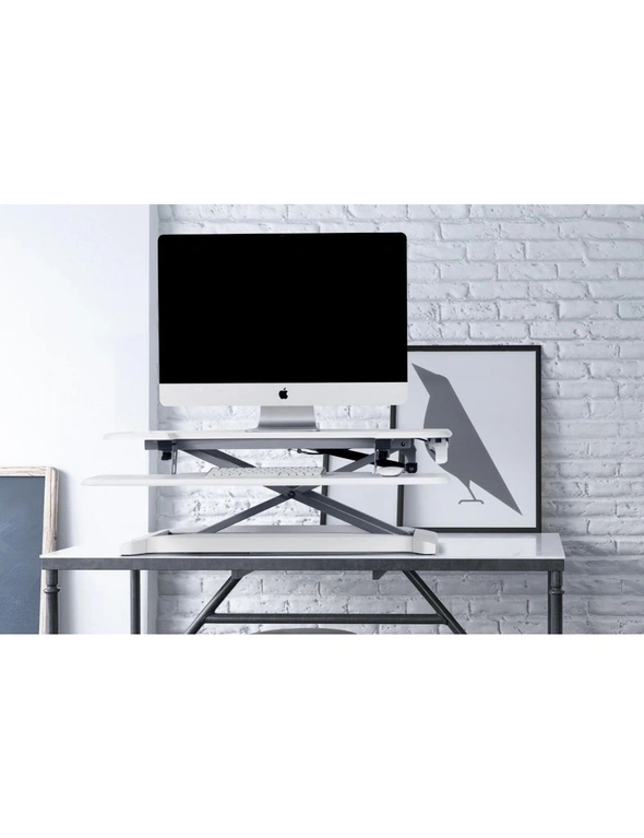 NNEKGE DuoPro Height Adjustable Sit Stand Desk Riser (Large White), hi-res image number null