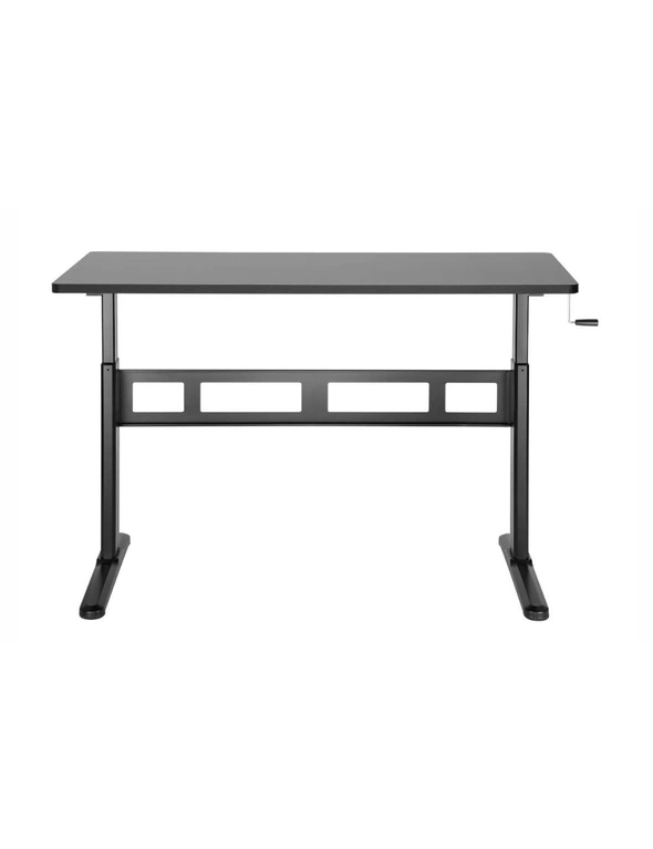NNEKGE Wind Up Height Adjustable Sit Stand Desk (Black), hi-res image number null