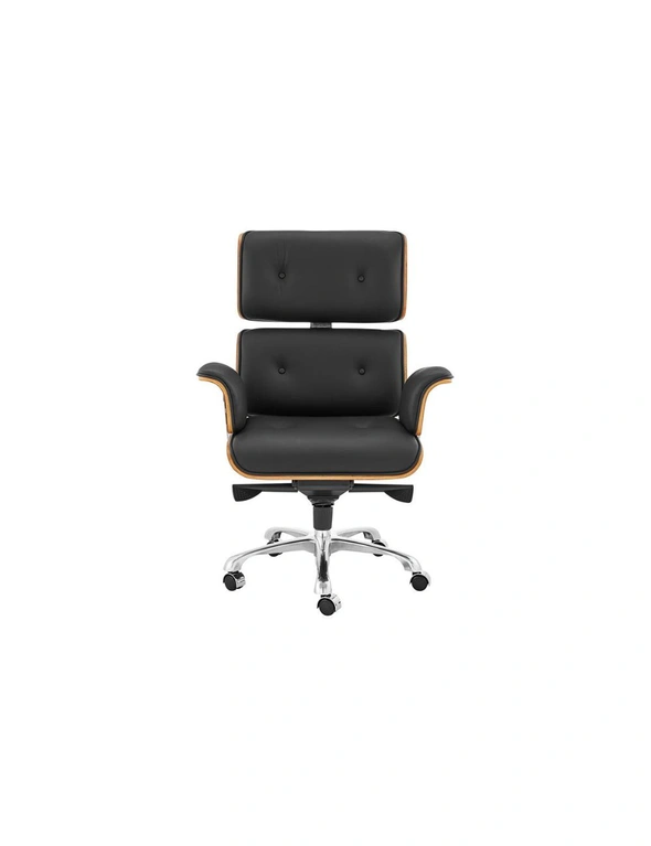 NNEKGE Eames Executive Office Chair Replica (Walnut Black Leather), hi-res image number null