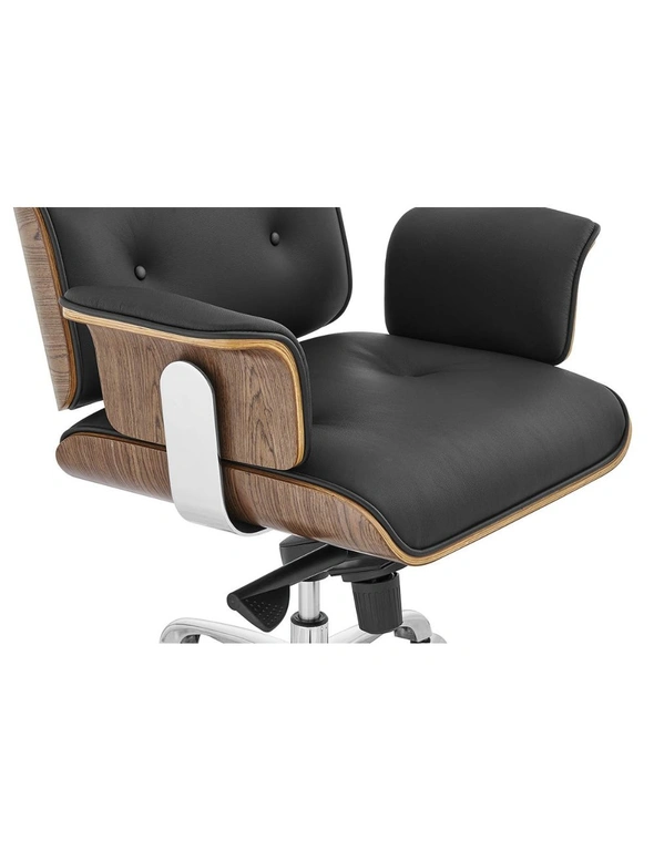 NNEKGE Eames Executive Office Chair Replica (Walnut Black Leather), hi-res image number null