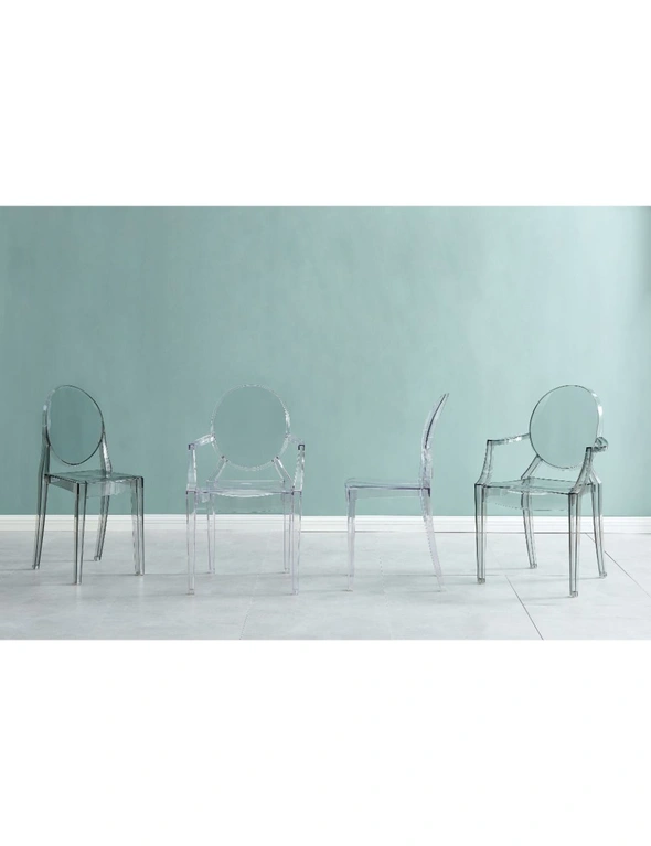 NNEKGE Set of 2 Philippe Starck Louis Ghost Armchair Replica (Smoke), hi-res image number null