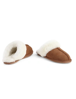 NNEKGE Slippers Premium Sheepskin (Chestnut Size 4M 5W US)