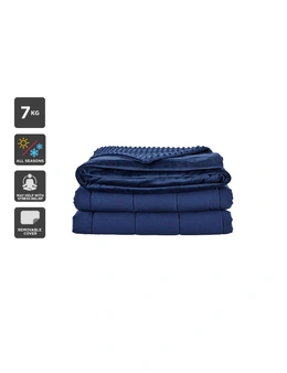 NNEKGE Mink Dot Weighted Cotton Blanket (Navy 7KG)