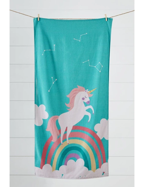 NNEKGE Rainbow Unicorn Kids Beach Towel, hi-res image number null