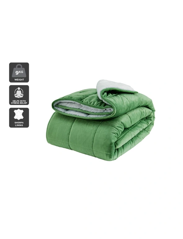 NNEKGE Sherpa Weighted Blanket (Jade 9 KG), hi-res image number null