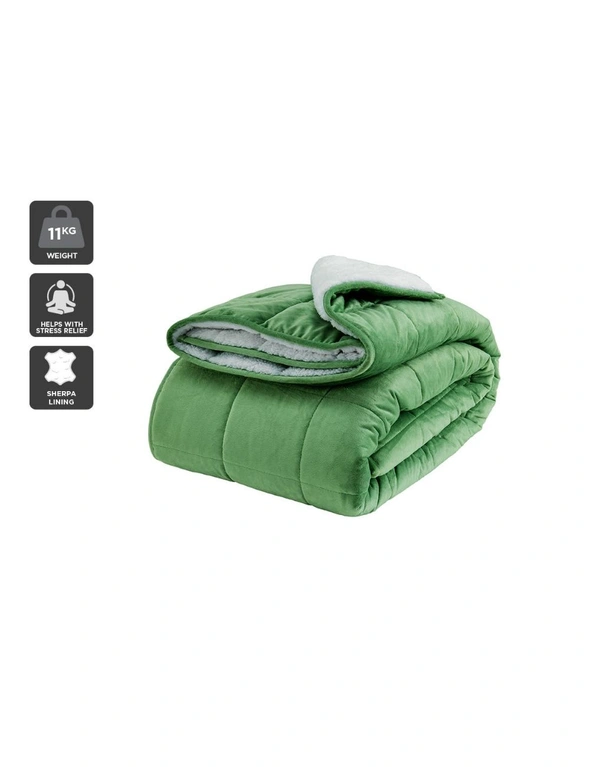 NNEKGE Sherpa Weighted Blanket (Jade 11 KG), hi-res image number null